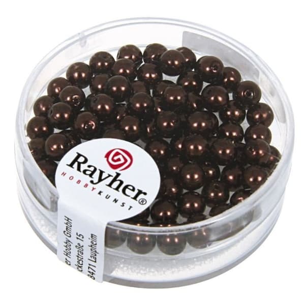 RAYHER Renaissance Glaspärlor - Ø 4 mm - Pralin - Kartong med 85 delar