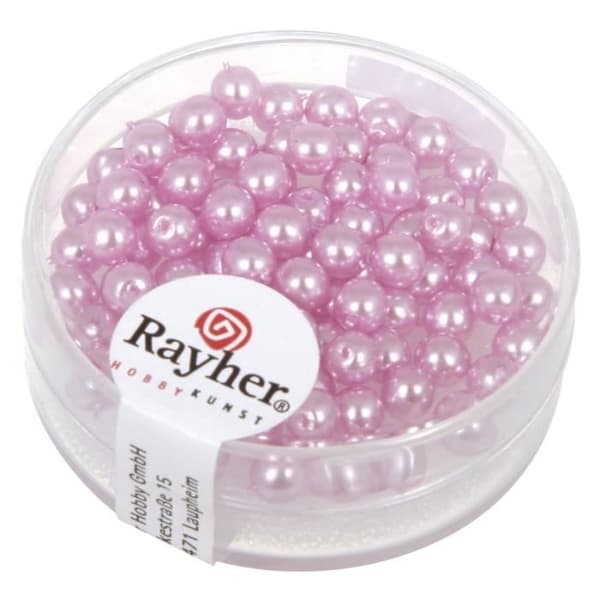 RAYHER Renaissance glaspärlor - Ø 4 mm - Orkidé - Box med 85 stycken