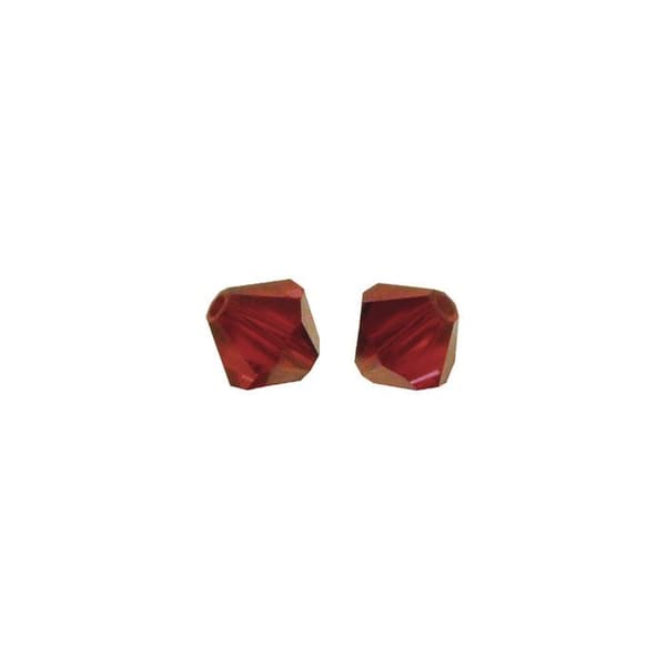 Perle - Granat - ø 3 mm - 50 stycken - Imitation kristall - Röd