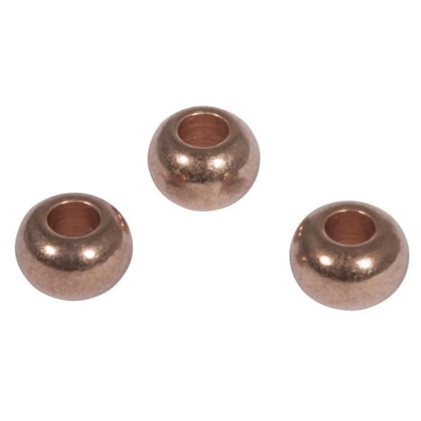 Metallpärla, 6mm ø, roséguld, hål 2mm ø, tab-bag 6st