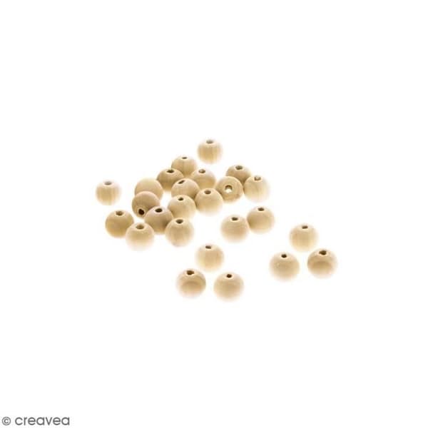Träpärlor - Ej specificerat - 12 mm - Paket med 25 - Brunt - Blandat