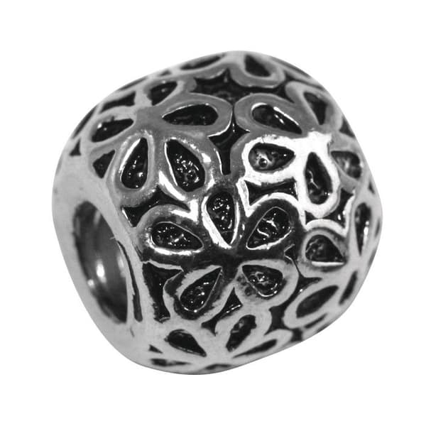 Metallpärla - Antik silver - 11mm - Stort hål 4mm - 3 stycken