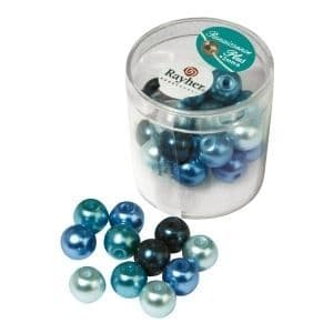 Glaspärlor - Rayher - Renaissance Plus - Turkosblå - 10mm - Stort hål 2mm