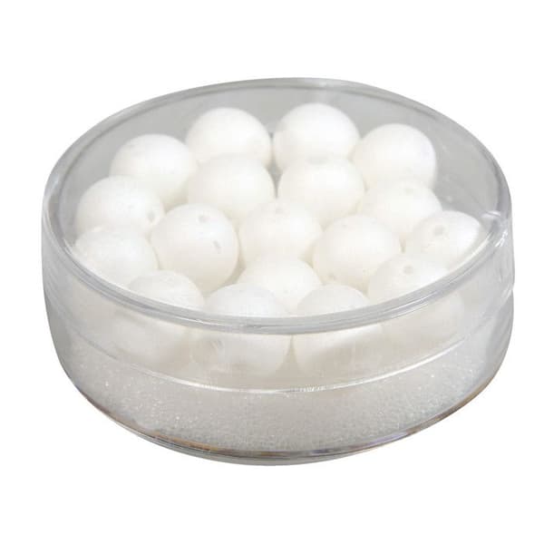 Satinpärla "Silk-Bead" - ø 8mm - Vit - 18 delar - Rayher