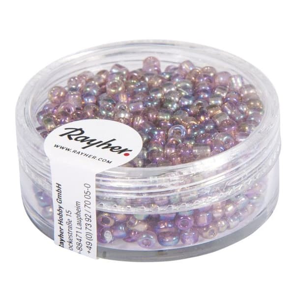 Perle rocaille 2,6mm transparent lustré Lila 17 g