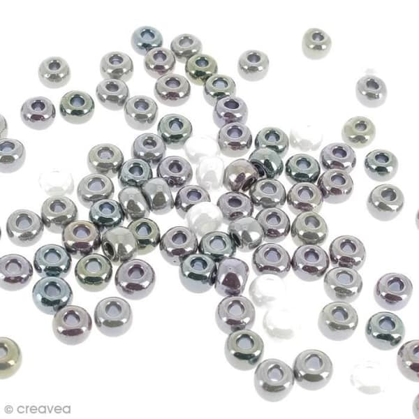 Sortiment av ogenomskinliga pärlor med stora hål - 8,7 mm - Cirka 100 pärlor