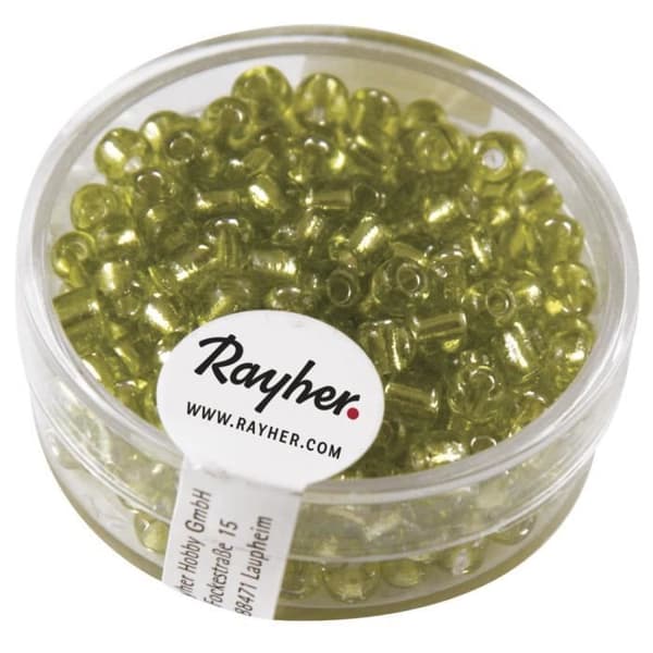Rocailles - Rocailles - 4 mm - Ljusgrön - Silverförzinkning - 17 g