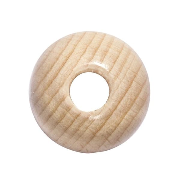 Träpärlor, polerade, 30 mm ø, natur, 10 mm hål