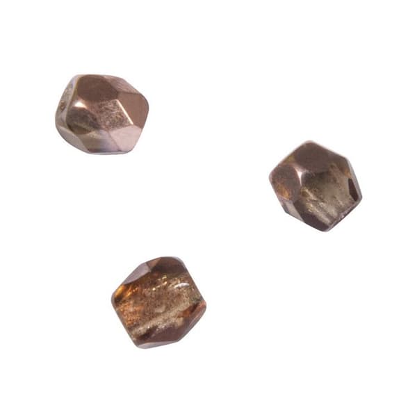 Facetterad glaspärla, 3 mm ø, pralin, låda med 100 st