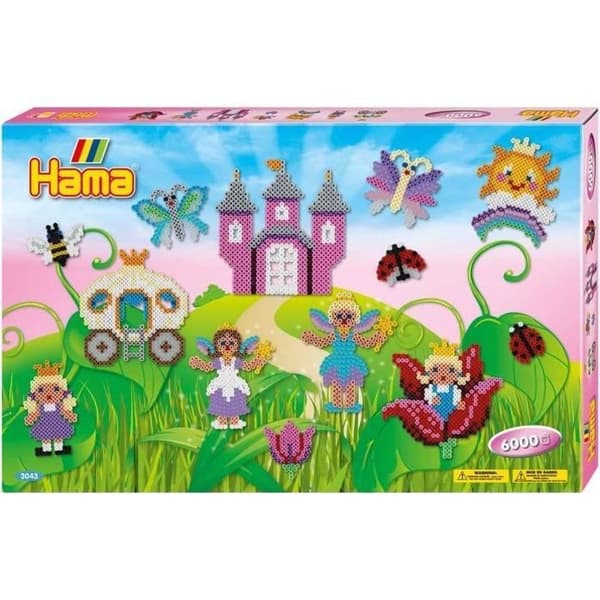 HAMA - "The Fairy World" box - 6000 MIDI storlek strykpärlor och 3 tallrikar - Kreativa hobbyer - Från 5 år