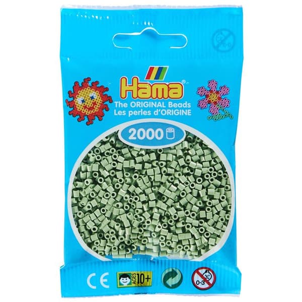 HAMA strykpärlor - 2 000 minipärlor Ø2,5 mm - Eukalyptusgrön - Barn från 10 år