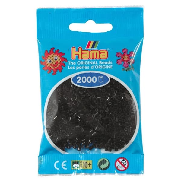 Mini Hama pärlor - Svarta - 2000 pärlor Ø2,5 mm - För barn från 10 år