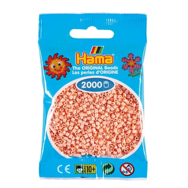 Set med 2 000 mini HAMA pärlor - Pink Peach - Strykpärla