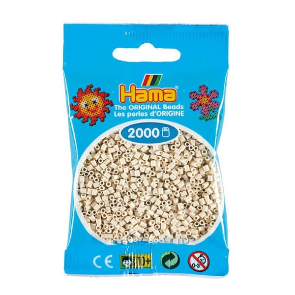 Strykpärlor - HAMA - Mini - 2000 pärlor - Kalkstensvit - Ø2,5 mm