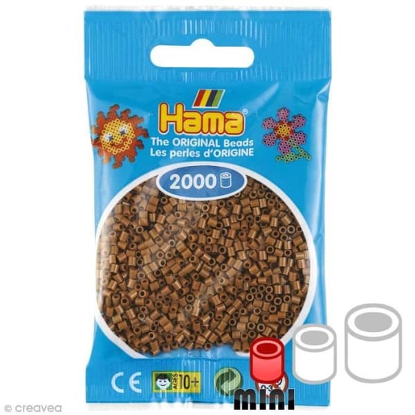 Hama pärlor mini diam. 2,5 mm - Glaserad brun - 2000 pärlor för att skapa motiv och dekorationer