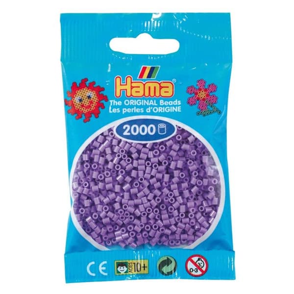Mini pastelllila pärlor - HAMA - 2000 pärlor Ø2,5 mm för barn från 10 år