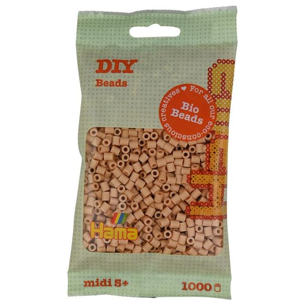 Strykpärlor - HAMA - 1 000 MIDI standardpärlor - Ø5 mm - ORGANISK - Beige