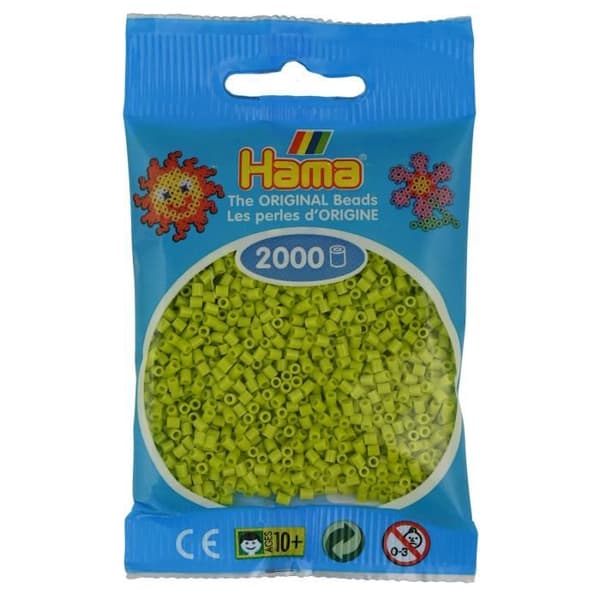 Strykpärlor - HAMA - Mini - Lime - 2000 pärlor - Ø2,5 mm