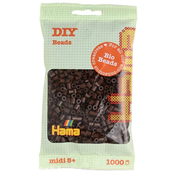 Strykjärnspärlor - HAMA - 1 000 MIDI-pärlor - BIO brun - Ø5 mm - Från 5 år