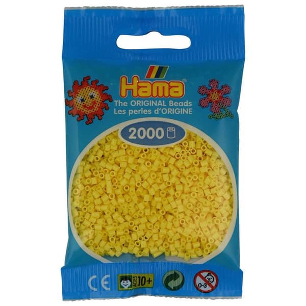 Strykjärnspärlor - HAMA - Mini pärlor Ø2,5 mm - Ljusgul - 2000 pärlor - Blandat