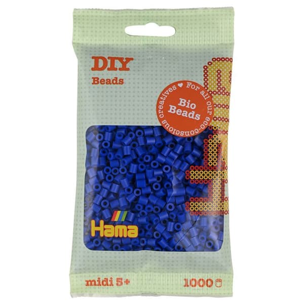 Sydpärlor - HAMA - 1 000 MIDI-pärlor - Ø5 mm - BIO - mörkblå