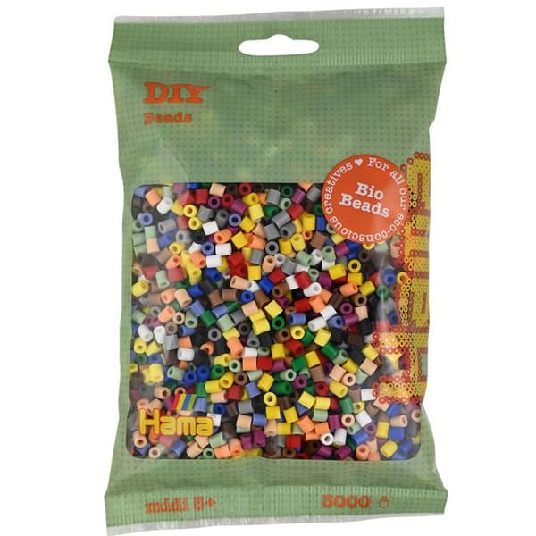 Strykpärlor - HAMA - Blanda 15 färger - 3 000 pärlor - Ø 5 mm - Från 5 år