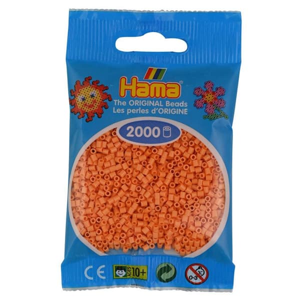 Strykjärnspärlor - HAMA - Mini pärlor Ø2,5 mm - Ljus aprikos - 2000 pärlor - Blandat
