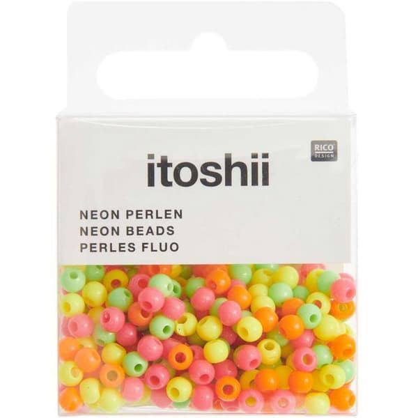 300 Runda pärlor 4 mm - fluo