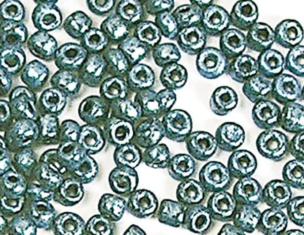 Innspiro - Z14606 - Blå metallisk glänsande rund glasfrö 2,3 mm. 10/0 500gr.