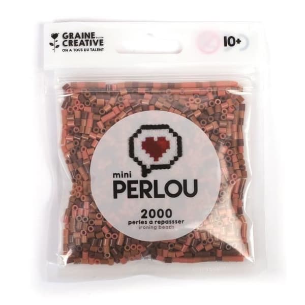 Mini Perlou Camaieu strykpärlor 4 färger Brun - Perlou - Strykpärla - Plast - Opak