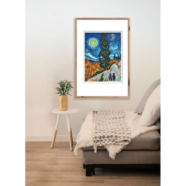 Strykpärl- och tallriksats - Hama - Art Van Gogh - Opak - Vit - För barn från 5 år och uppåt
