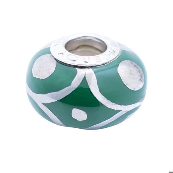 Glaspärla - Vicekung - VMM0281-12 - Grön - Silver 925 - Unisex
