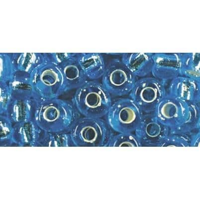 RAYHER Rocailles - 4 mm - Med silverkant - Turkos - 17 g låda