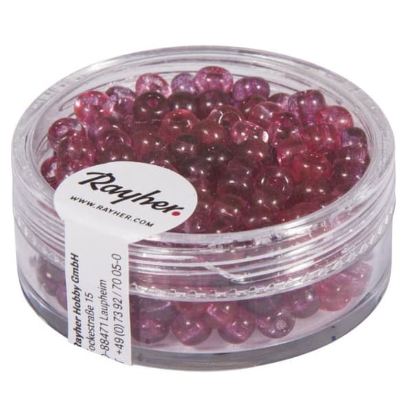 Fröpärlor, ø 4 mm, Two Tone, nejlikrosa, ask 17 g