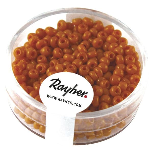 Fröpärlor, 2,6 mm ø, ogenomskinlig, orange, låda 17 g