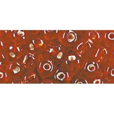 RAYHER Rocailles - 4 mm - Med silverkant - Röd - Kartong med 17 g