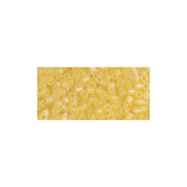 Delica-rocailles, 2,2 mm ø, citron, 8 g, transparent Rainbow frostad, ask