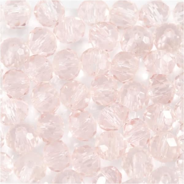 Pärlor - Creotime - Runda - 4 mm - Rosa - 45 st