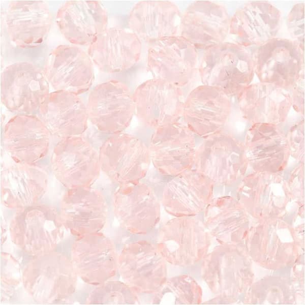 Pärlor - Creotime - Runda - 4 mm - Rosa - 45 st
