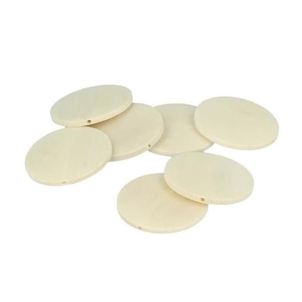 Träkulor - ARTEMIO - 10-pack - 40mm - Brun - Platt rund