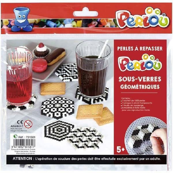 Coffret med strykpärlor Geometriska Glasunderlägg - Perlou