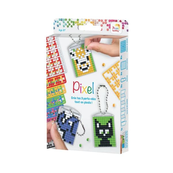 Kreativset - PIXEL - PX20130 - 3 djurnyckelringar - 38 modeller - Från 8 år
