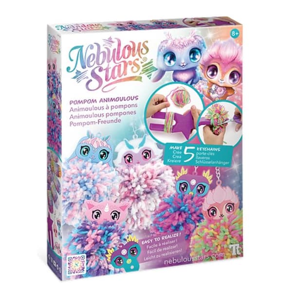 Kit nyckelring att tillverka Animoulous med pompoms