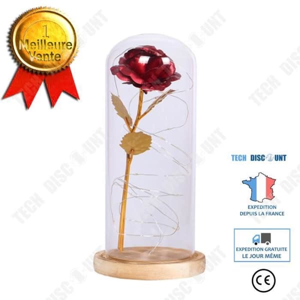 TD® glasskärm LED Rose Gold Folie Nattlampa