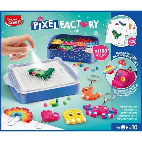 Box of Water Beads - Maped Creativ - Pixel Factory - 1110 pärlor - 25 modeller - 3 i 1