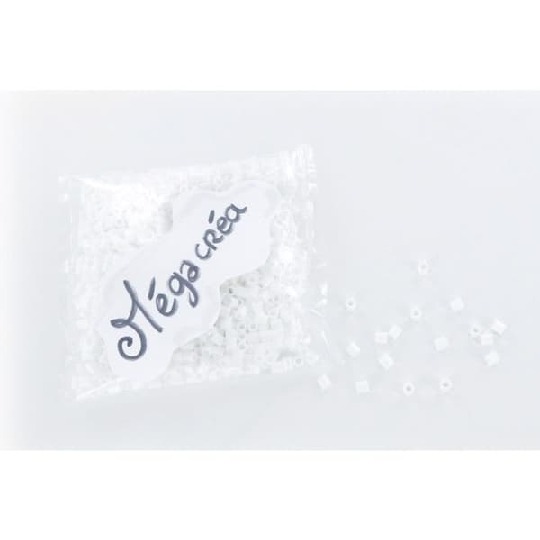 Strykjärnsperlor - MegaCrea DIY - Vit - Ø5 mm - 1 000 pärlor - Ogenomskinlig