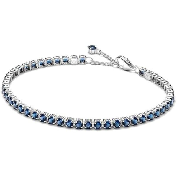 Tennisarmband - PANDORA - 591469C02 - 925 Sterling Silver - Syntetiska blå kristaller - 3 mm tjocka