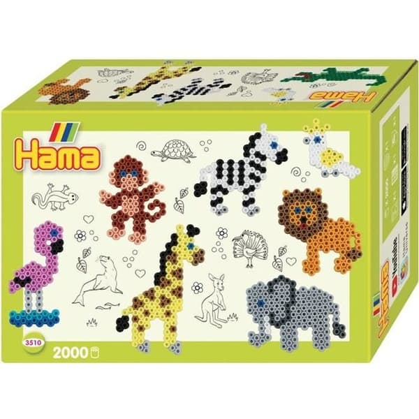 HAMA - Strykpärllåda Zoodjur - 2000 pärlor - Kreativa hobbies från 5 år