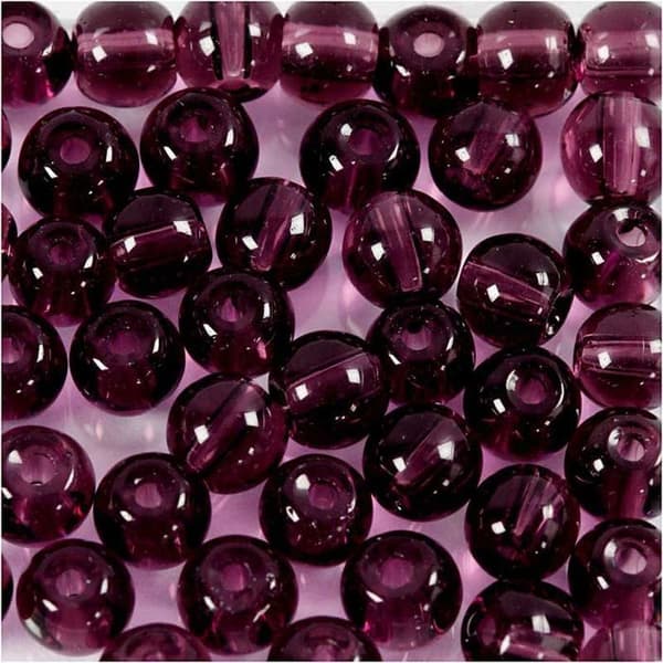 Glaspärlor - Mix - Lila - 4 mm - 45 st - Transparent