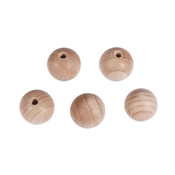 Träperla ø 20 mm Halvborrad kula 10 stycken